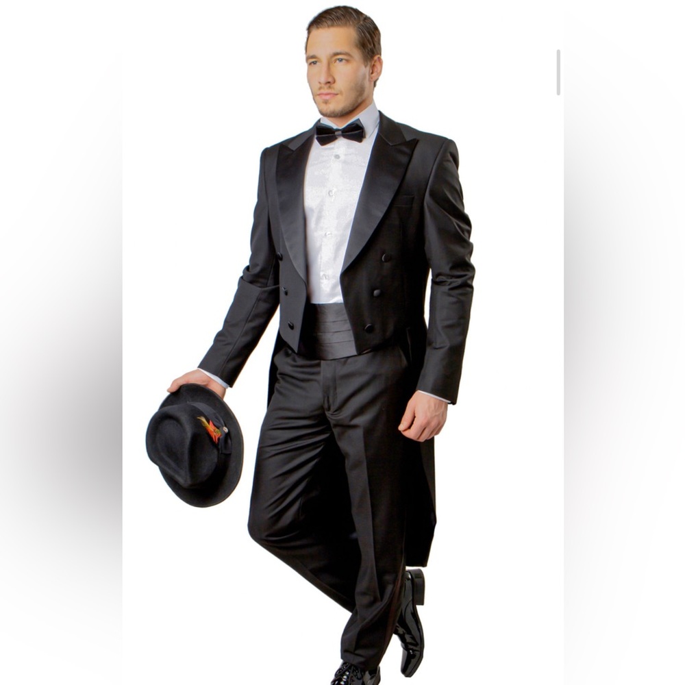 Classic Black Men's Tailcoat Tuxedo Suit 38S